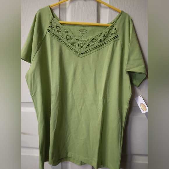 Talbots Tops - Talbots casual top with lacy panel. New with tags